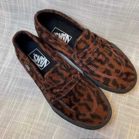 Vans Brown Leopard Print Athletic Shoes - Picture 2 of 6
